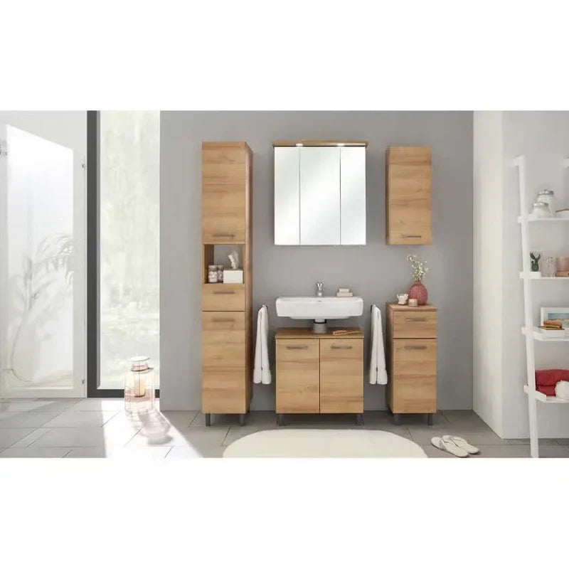 Armoire colonne de salle de bain en bois