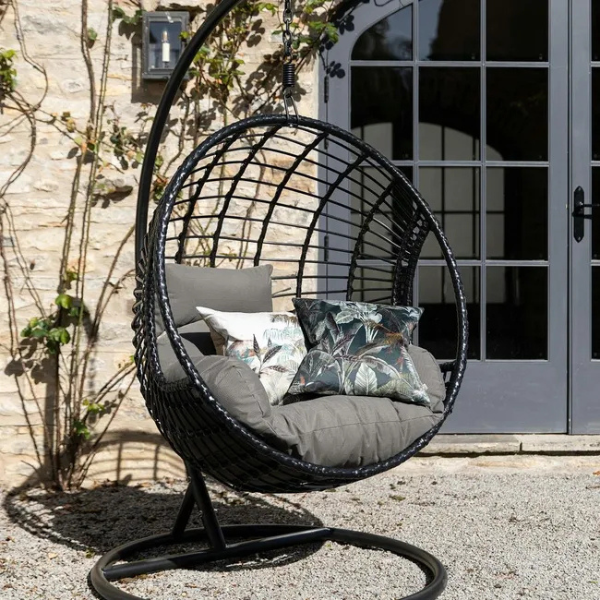 Fauteuil suspendu résine noire