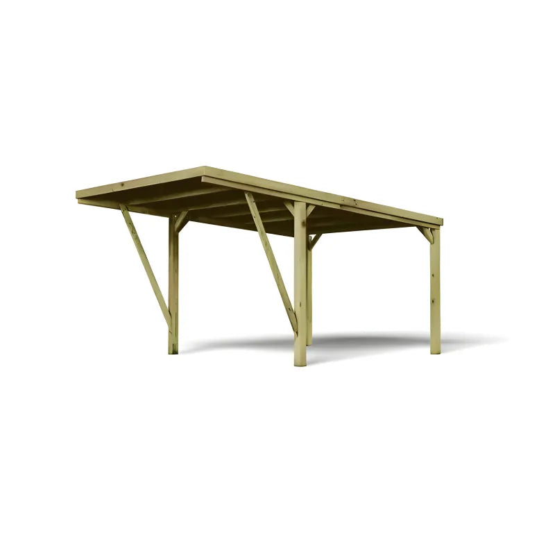 Carport Autoportant bois 1 voiture 14.8 m²