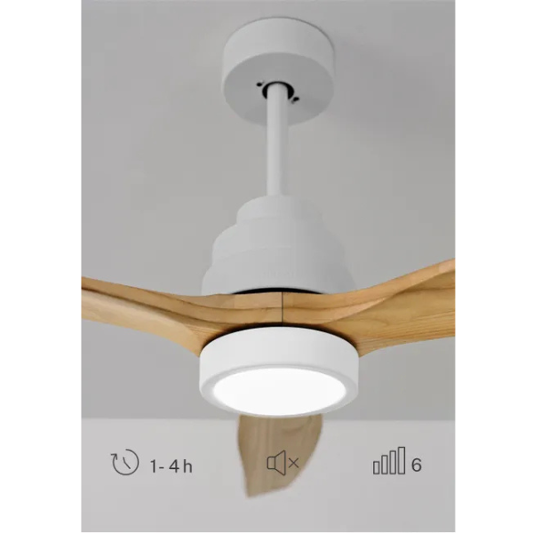 Ventilateur de Plafond Fonction réversible hiver 40W Silencieux Ø132 cm - Avec lumière et télécommande