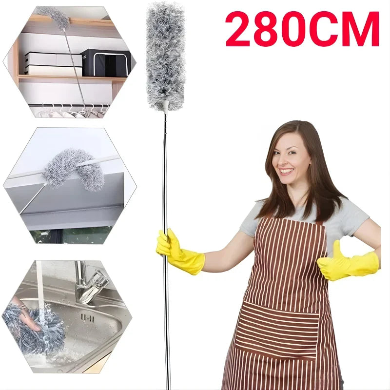 Plumeaux anti poussières télescopique - jusqu'à 2,8 mètres !