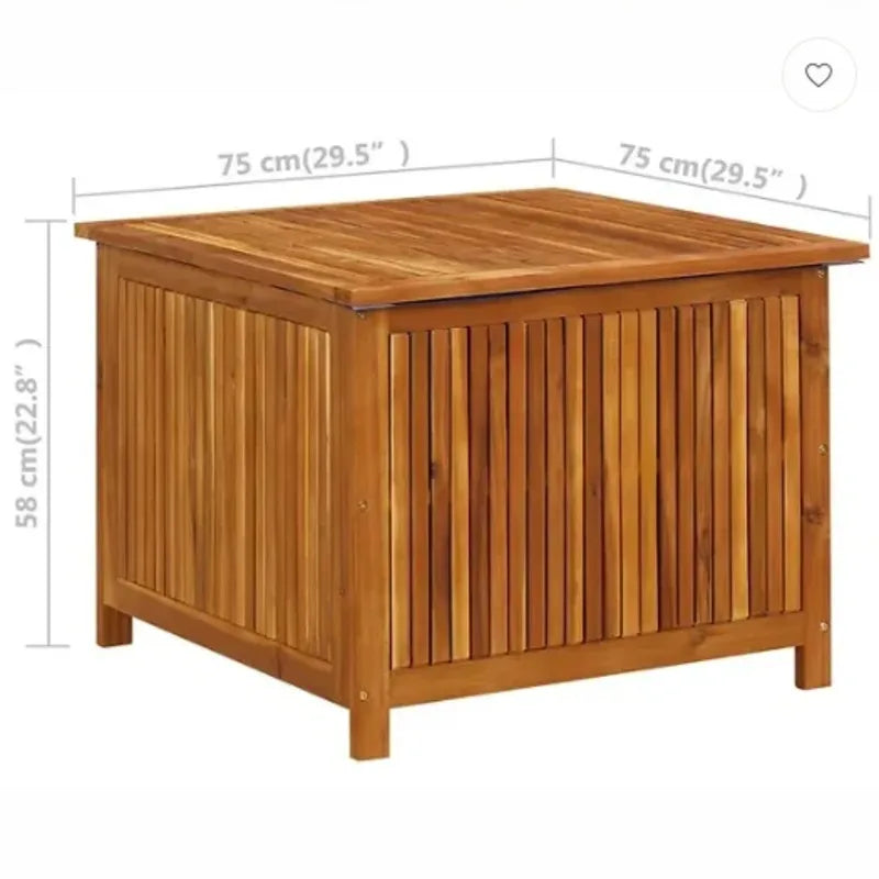 Boîte de rangement de jardin 75x75x58 cm bois d'acacia solide