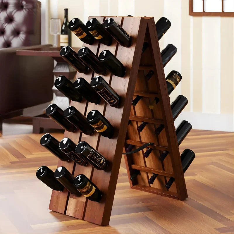 Porte Bouteille 87x55x39cm - Étagère à Vin 36 Bouteilles en Bois