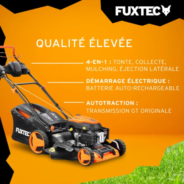 Tondeuse thermique autotractée démarrage électrique 196cm3 51cm -6CV 60L