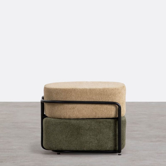 Pouf rectangulaire avec coussin amovible en tissu