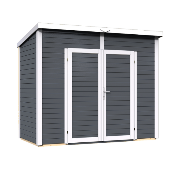 Abri de jardin en bois anthracite 3,49m²