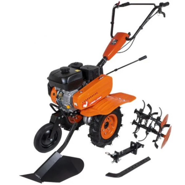 Motoculteur Thermique 212cc + 6 fraises + 2 roues + butteur