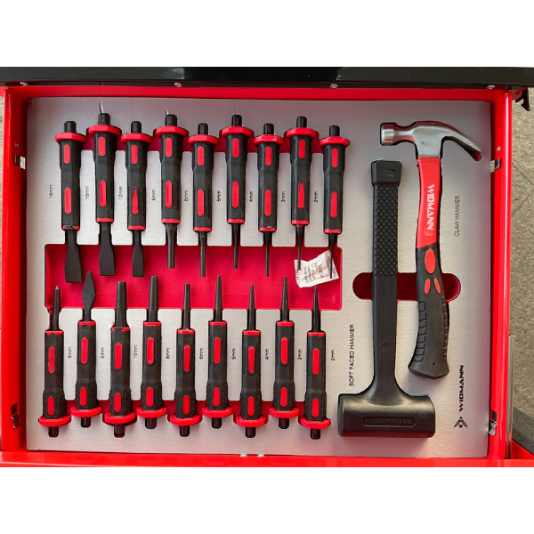 Servante XXL Jumbo Pro Widmann - 13 tiroirs - 11 remplis Rouge