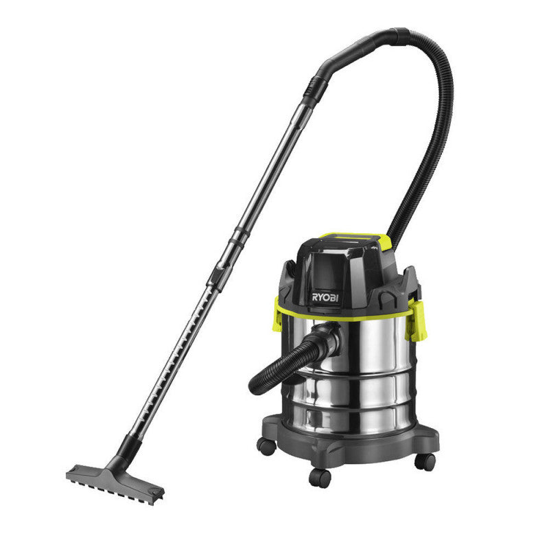 Aspirateur eau et poussière 18V  RYOBI R18WDV-0 - cuve inox 18L -11,4 kPa - 1,4 m3/min + Accessoires