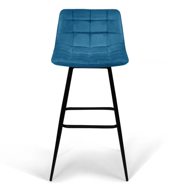 Lot de 4 Tabourets de Bar en Velours