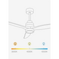 Ventilateur de Plafond Fonction réversible hiver 40W Silencieux Ø132 cm - Avec lumière et télécommande