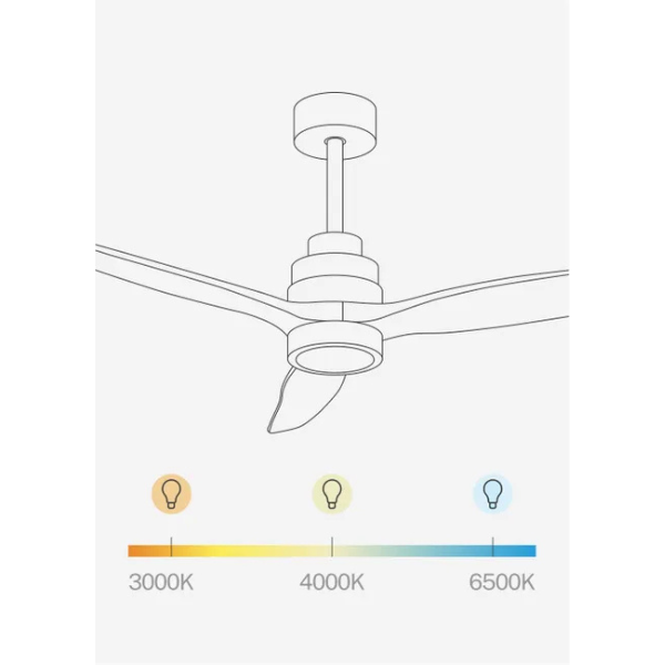 Ventilateur de Plafond Fonction réversible hiver 40W Silencieux Ø132 cm - Avec lumière et télécommande