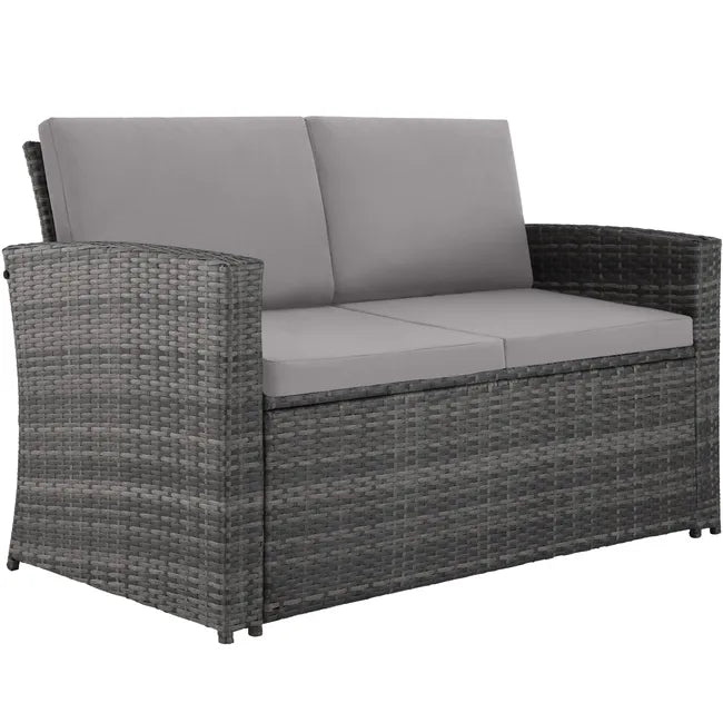 Canapé de jardin lounge en rotin Pour 4 personnes Design courbé