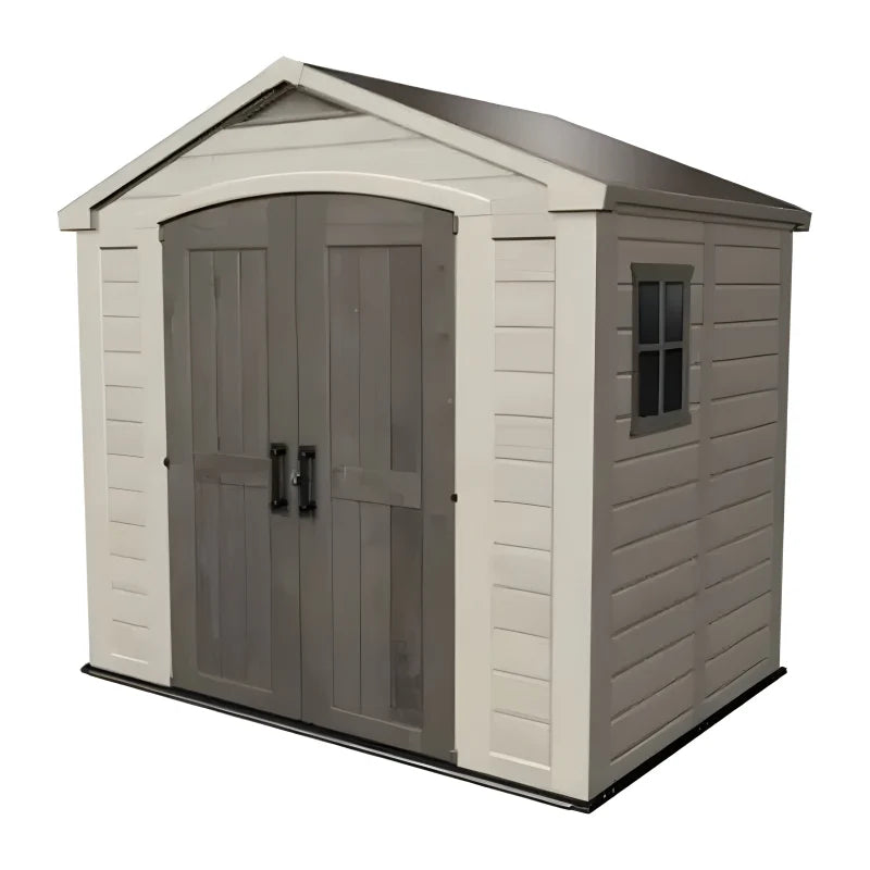 Abri de jardin en résine 4,7 m² Beige et marron