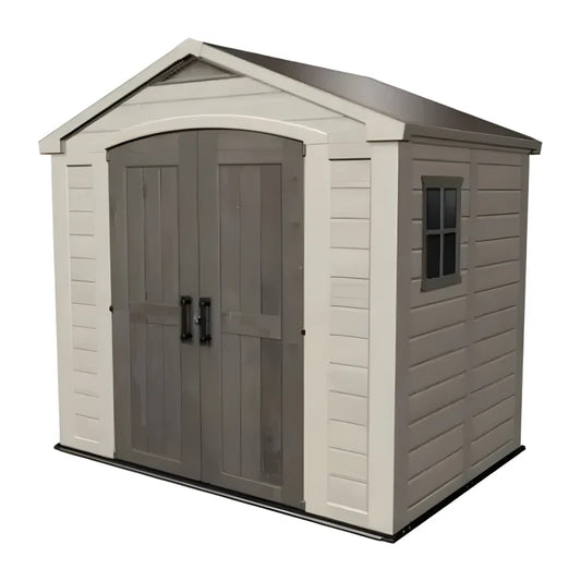 Abri de jardin en résine 4,7 m² Beige et marron