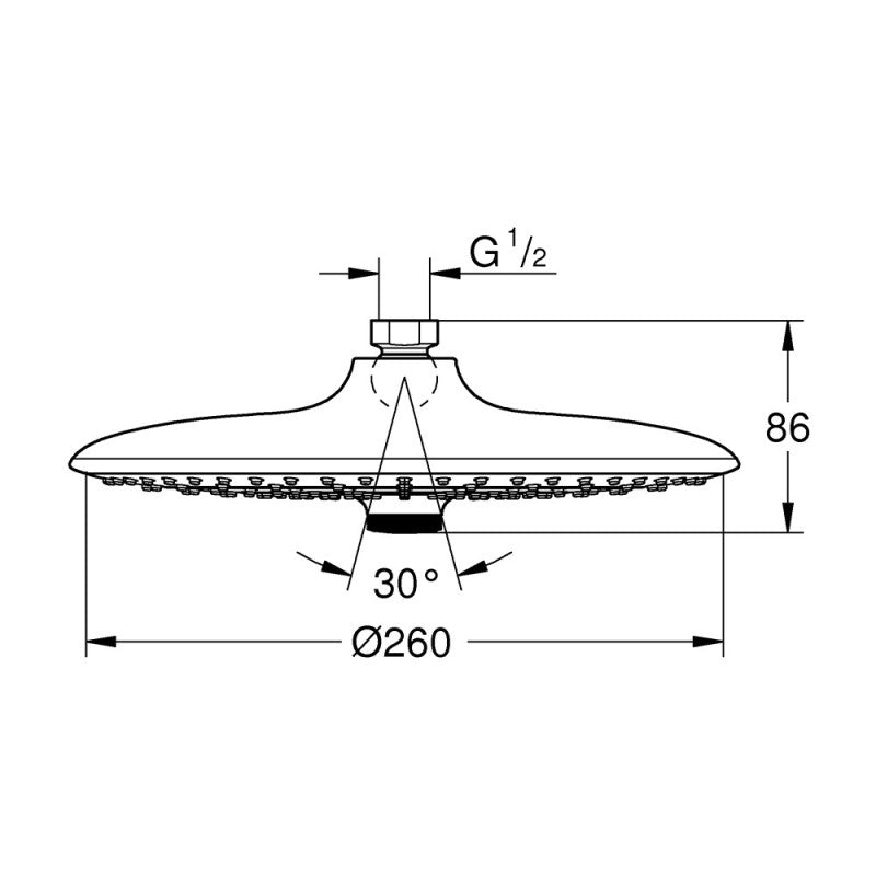 Colonne de douche thermostatique VITALIO SYSTEM 260 GROHE 26403002 tête Ø 26 cm + douchette 3 jets - chrome