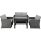Canapé de jardin lounge en rotin Pour 4 personnes Design courbé