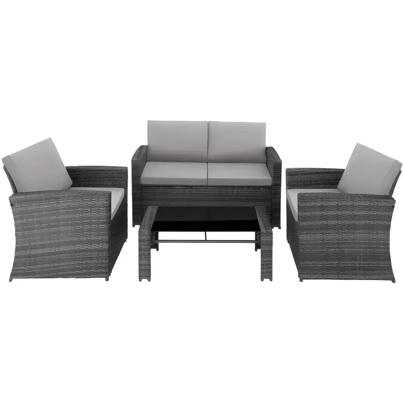Canapé de jardin lounge en rotin Pour 4 personnes Design courbé