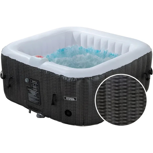 Spa gonflable en PVC - 4 places - Marron/crème