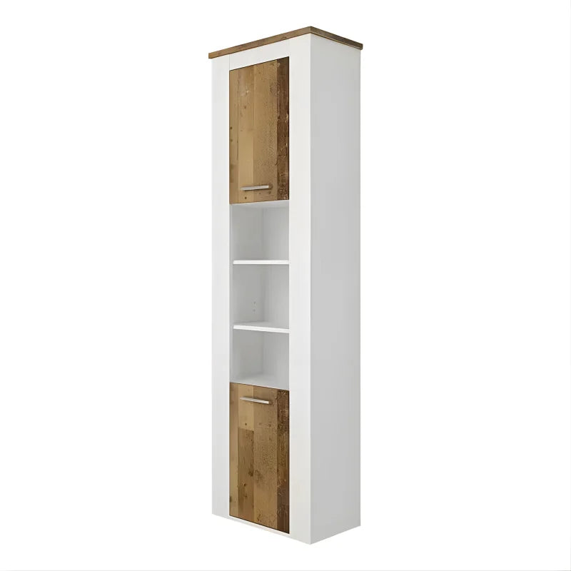 Colonne de salle de bain en bois marron et blanc