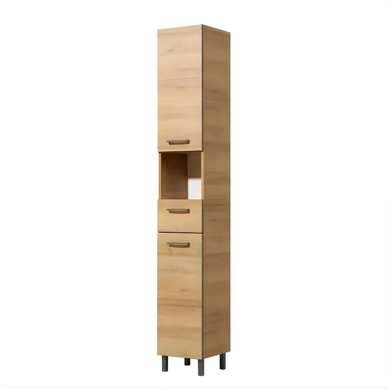 Armoire colonne de salle de bain en bois