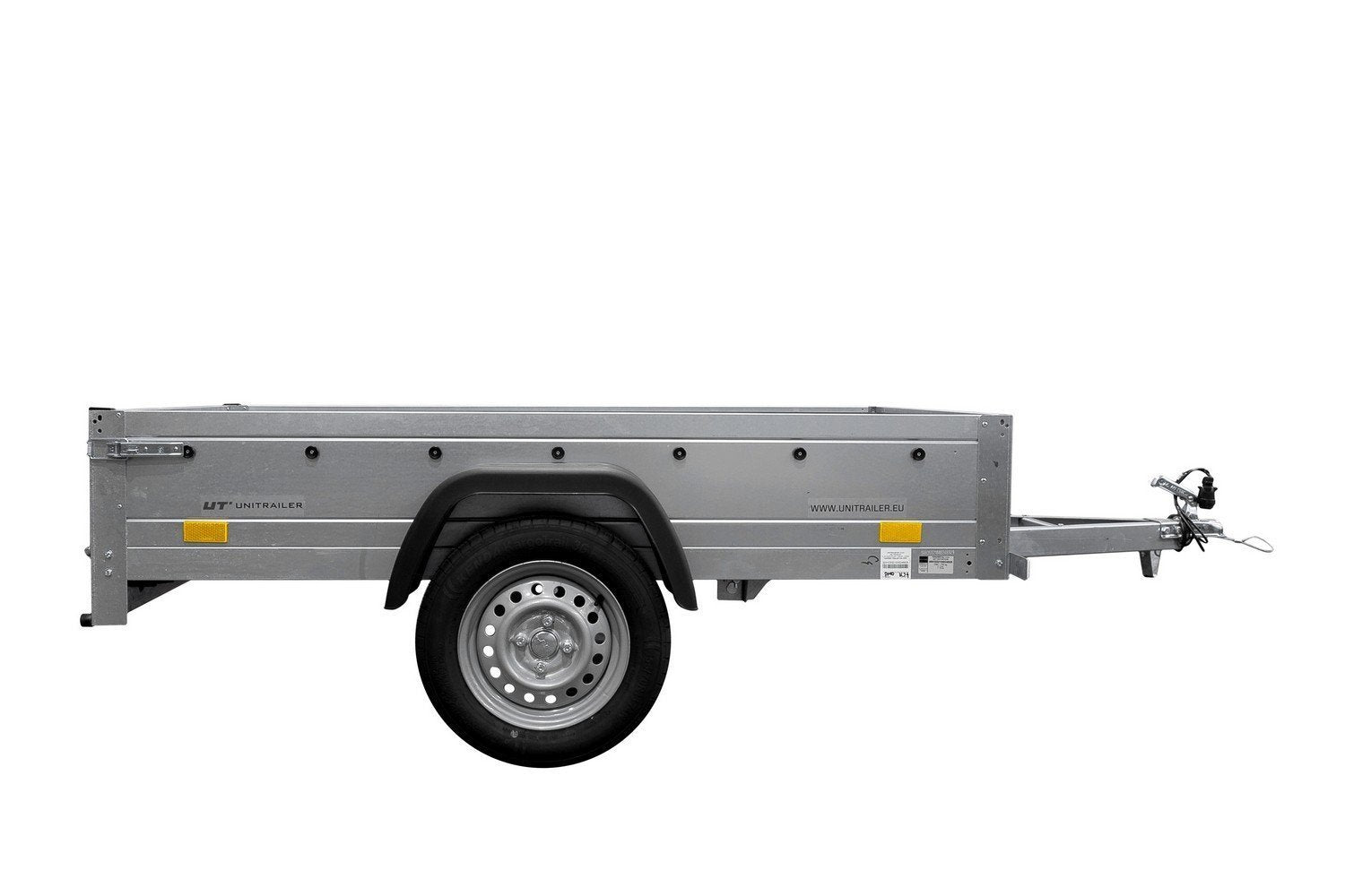Remorque bagagère garden trailer 200 kipp 200 x 106 cm avec bâche haute bleue, arceau et roue jockey – Neuf – Prix Destockage