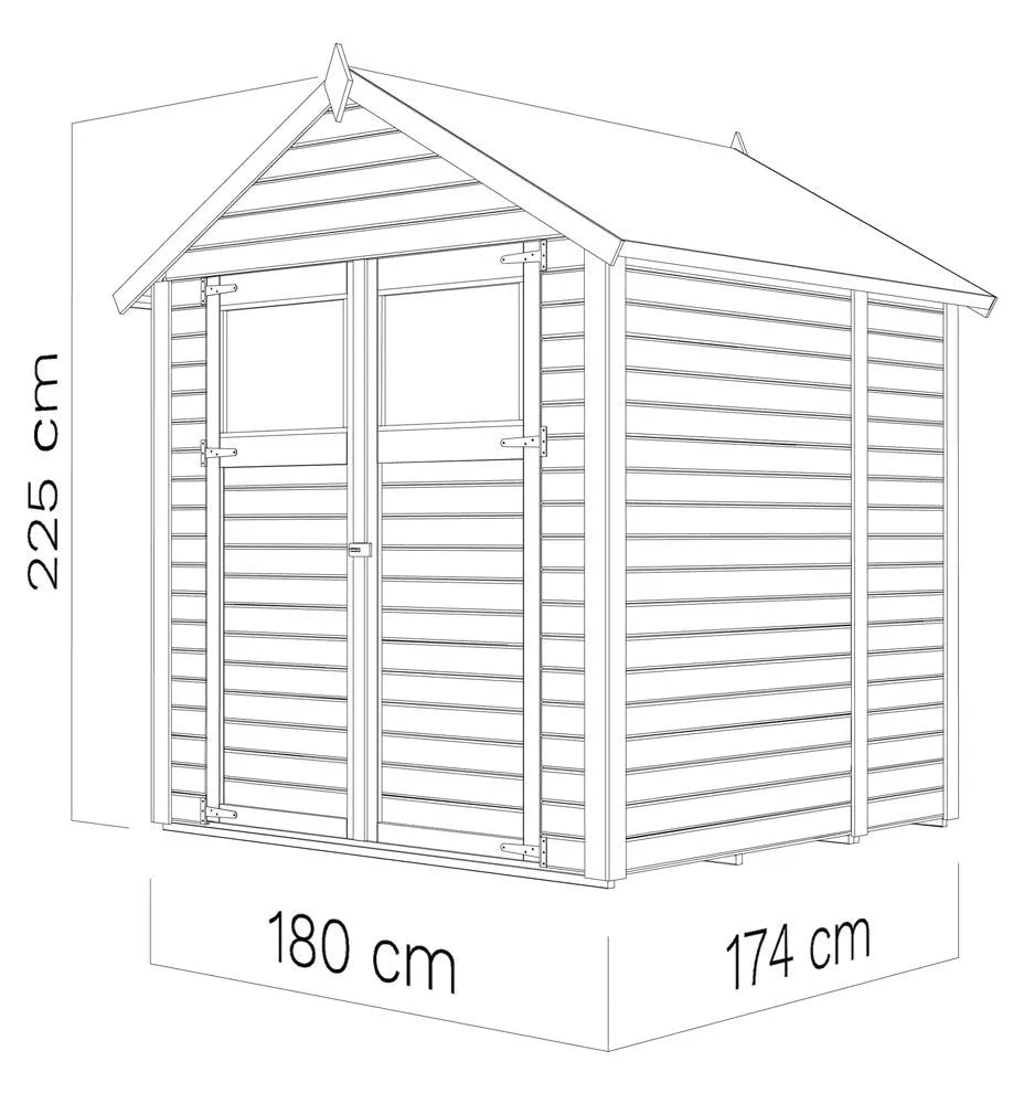 Abri de Jardin - Avec Plancher et Feutre de Toiture