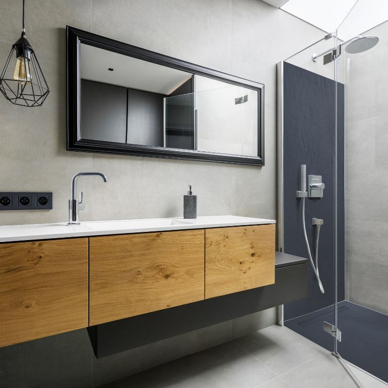 Panneau d'habillage mural MARMOX SLATEBOARD250/100-7015 - 250x100cmx10mm résine imitation ardoise couleur gris ardoise