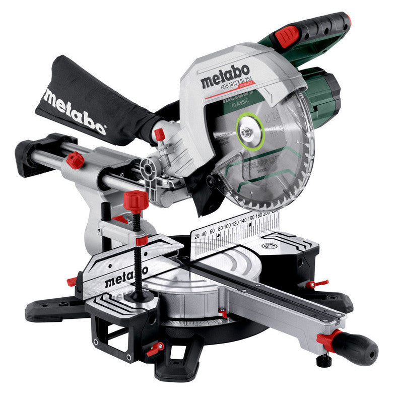 Scie à onglet radiale ∅254mm 18V - METABO 614254850 - KGS 18 LTX BL 254 nue